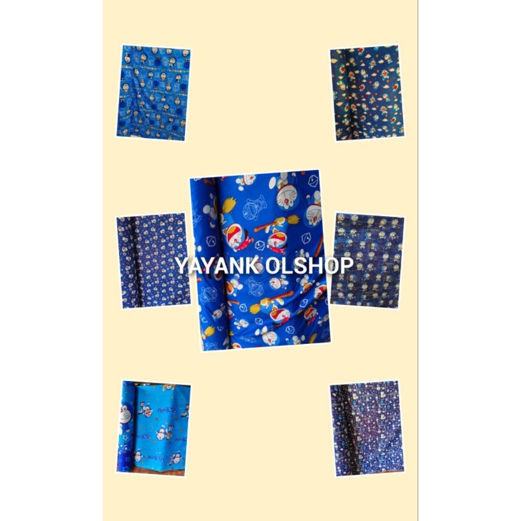 Kain seprei meteran motif doraemon