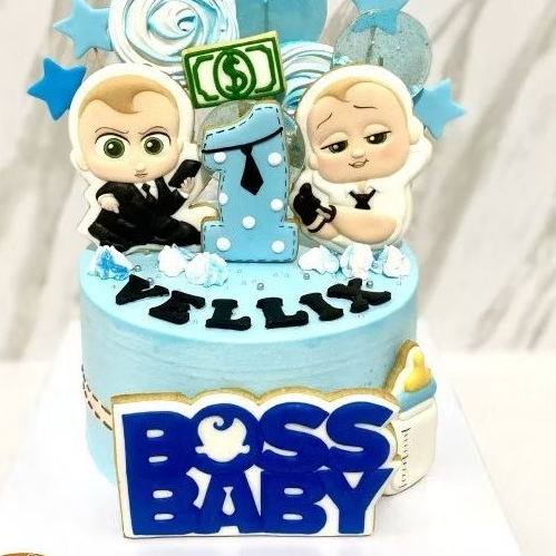 

kue ulang tahun butter cookies icing fondant baby boss cake