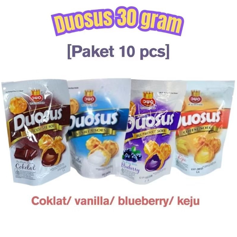

[Paket 10 pcs] Duosus 30 gram coklat/blueberry/vanilla/keju 2000 an
