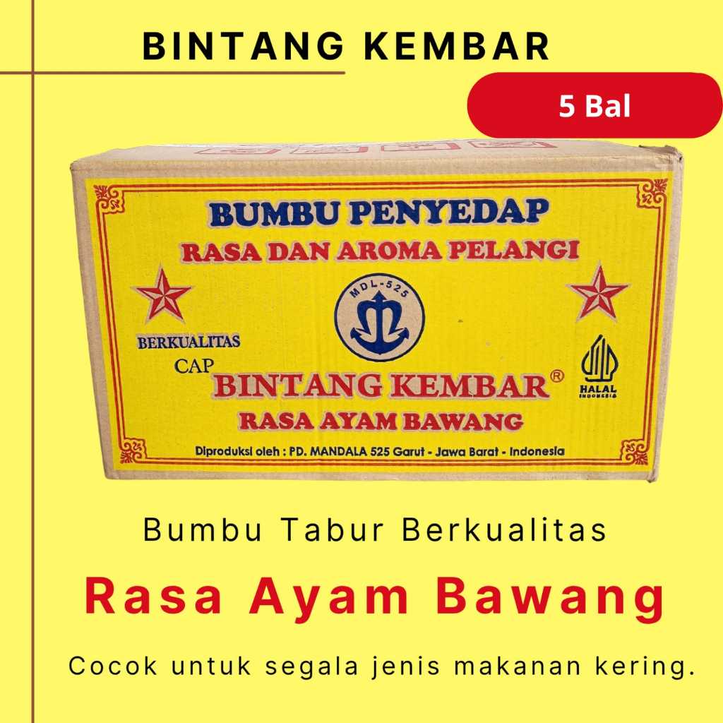 

Bumbu Tabur Rasa Ayam Bawang merk Bintang Kembar mdl 525 1 Dus ( 60 sachet )