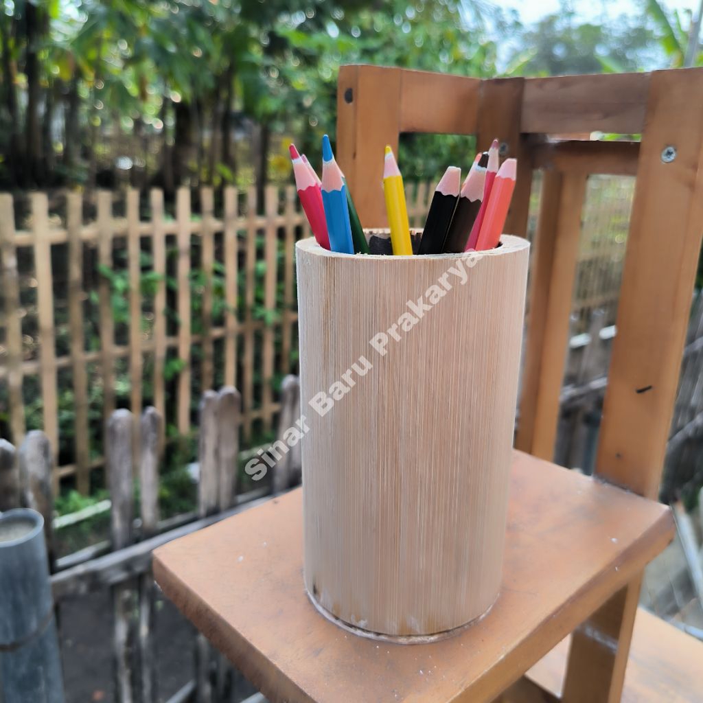 

Bahan Kerajinan Prakarya Tempat Pensil Pencil Pulpen Pen Holder Natural dari Bambu