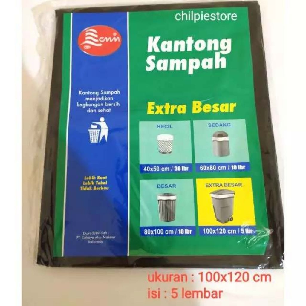 (EXTRA BESAR) kantong sampah 100x120 cm / kantong plastik sampah extra besar