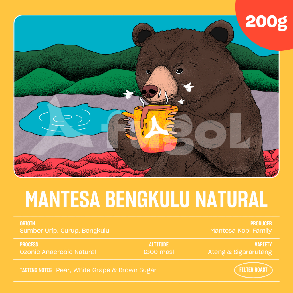 

Kopi Arabika Mantesa Bengkulu Natural (200 gram) Specialty Coffee Beans