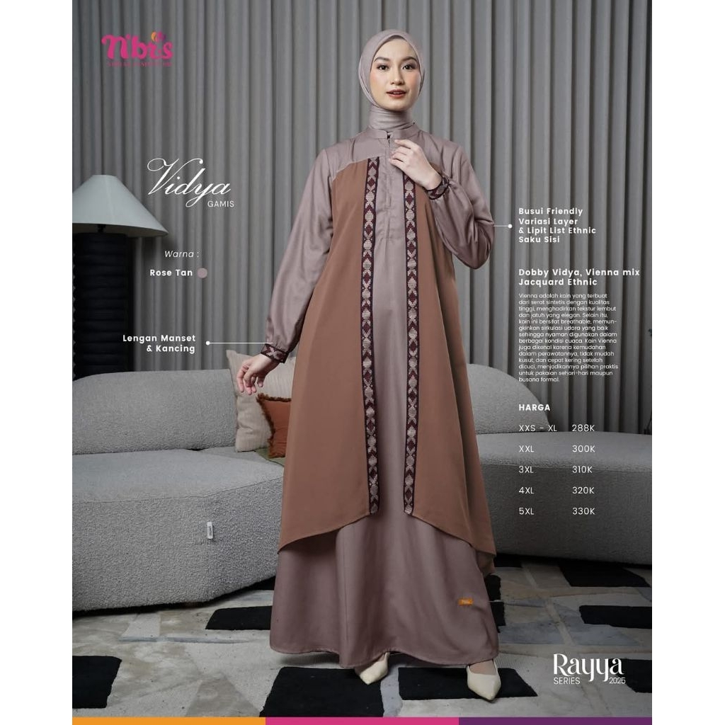 GAMIS NIBRAS Rayya series VIDYA ROSE TAN_GAMIS NIBRAS TERBARU_GAMIS NIBRAS DISKON TERMURAH