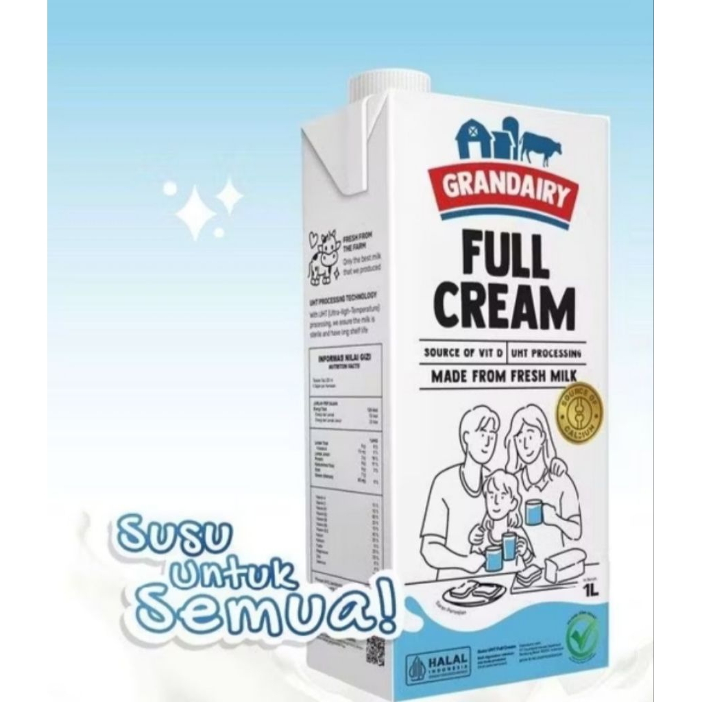 

Grandairy susu UHT Full cream 1L exp 2026
