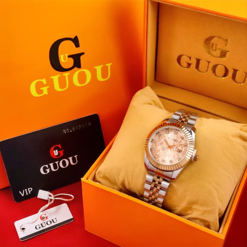 Jam tangan Wanita Guou G80473 jam casual lengkap box fashion elegan original