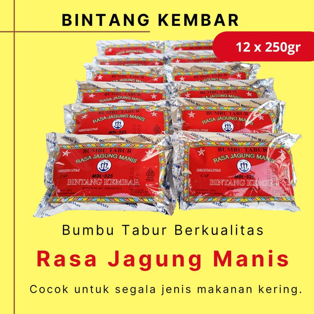 

Bumbu Tabur Rasa Jagung Manis merk Bintang Kembar mdl 525 1 Bal ( 12 sachet x 250gr )