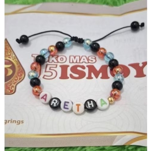 Gelang Tali Anak Inisial Batu Warna Mrican 0,1gram Semar Ismoyo J5