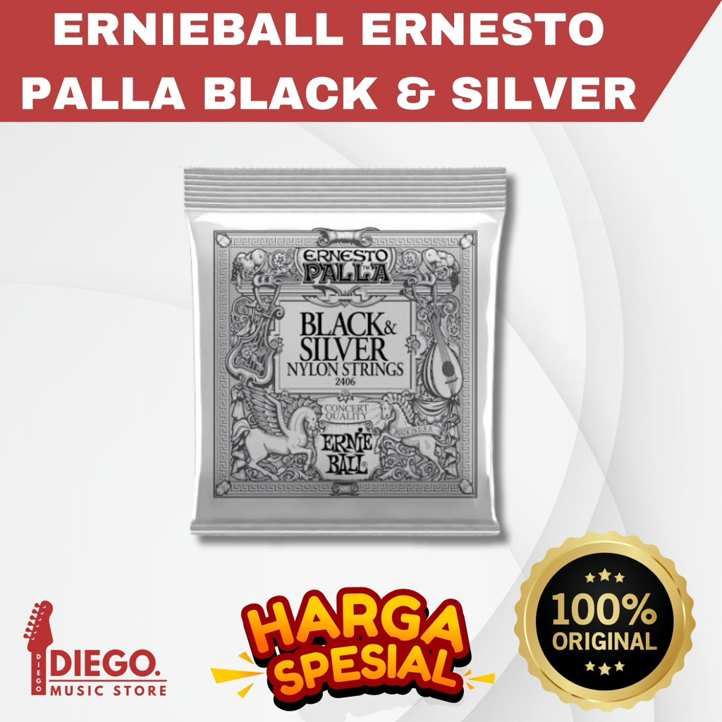 SENAR GITAR KLASIK ERNIEBALL 2406 ERNESTO PALLA BLACK NYLON