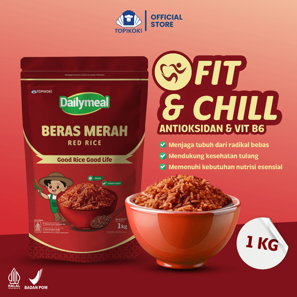 

Dailymeal - Red Rice / Beras Merah 1 kg - Superfood Premium untuk Hidup Aktif & Sehat