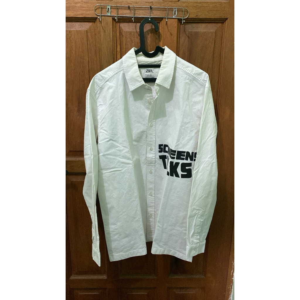 KEMEJA LENGAN PANJANG PUTIH ZARA MAN SZ L