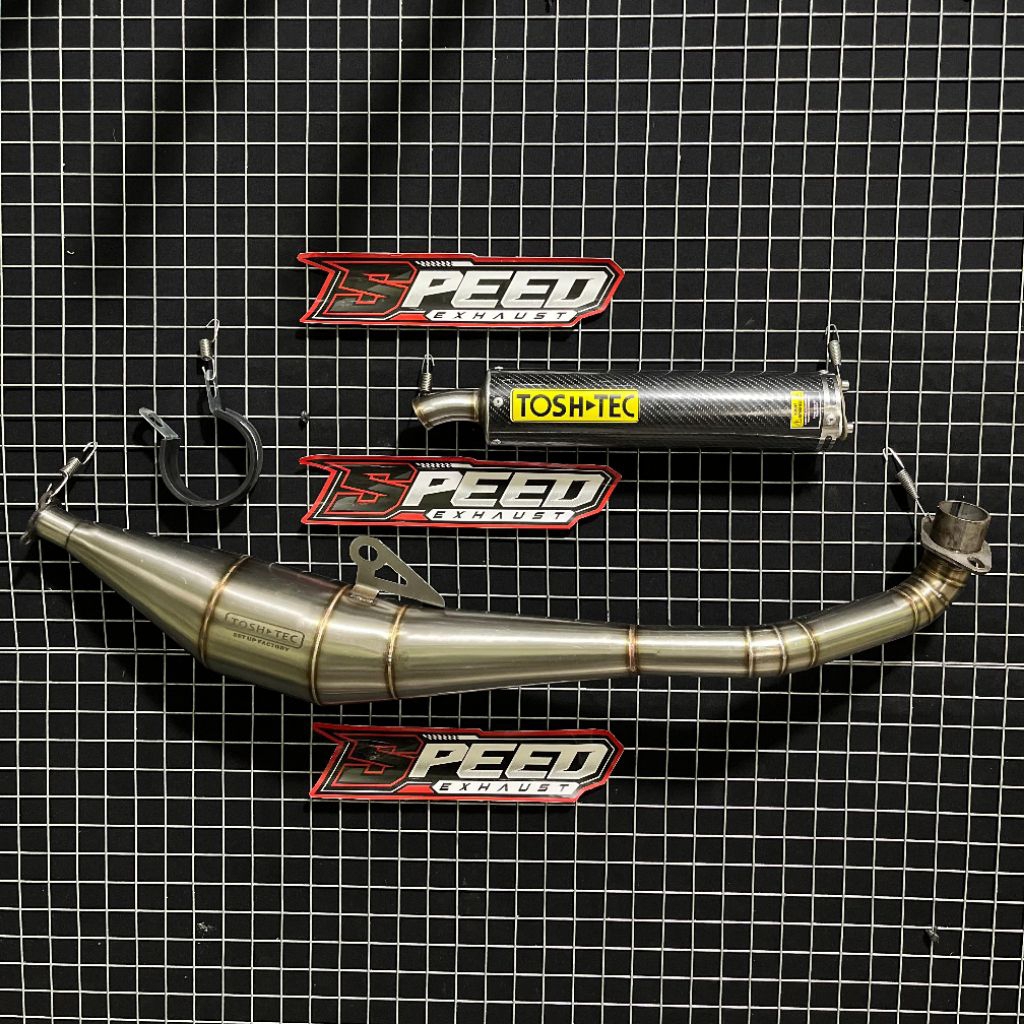 Knalpot ToshTec Carbon Nekuk Cincin FIZ R F1ZR Force1 Poswan Model Standar Racing