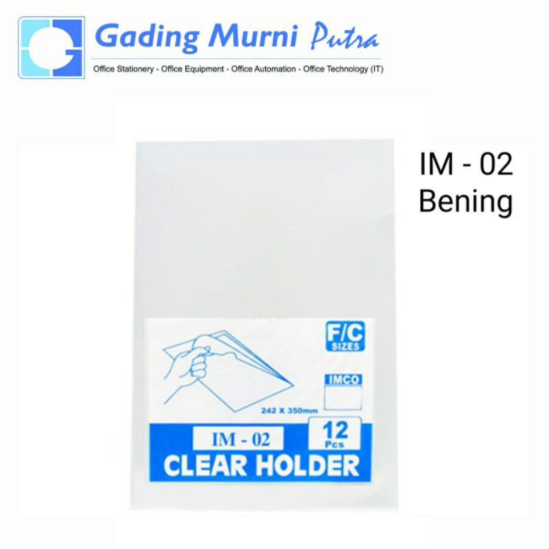 

GOBI MAP L / Clear Sleeves folio / Map Plastik F4 IMCO GOBI IM-02 - 1 Lusin