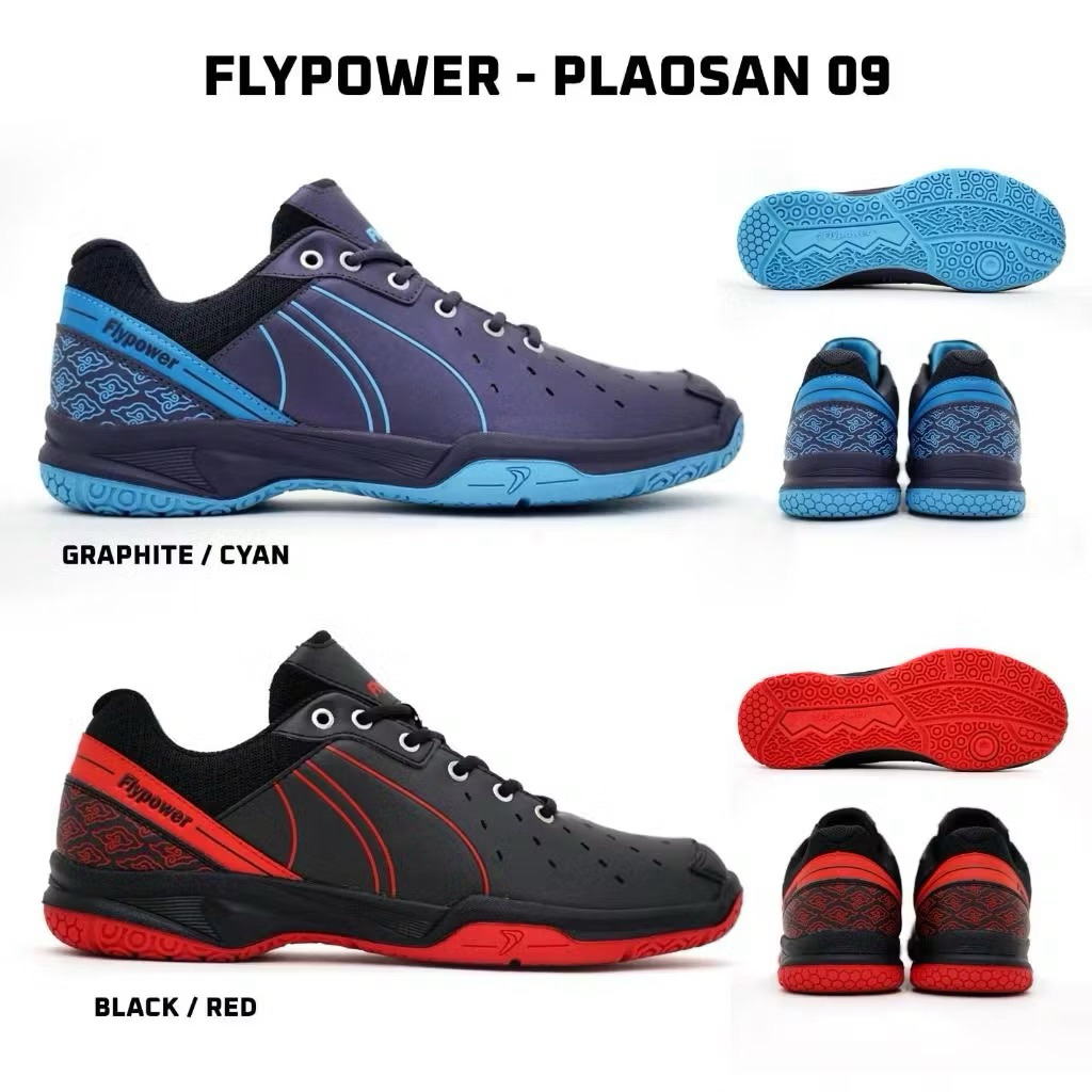 sepatu bulutangkis bulu tangkis badminton flypower plaosan 09 ori