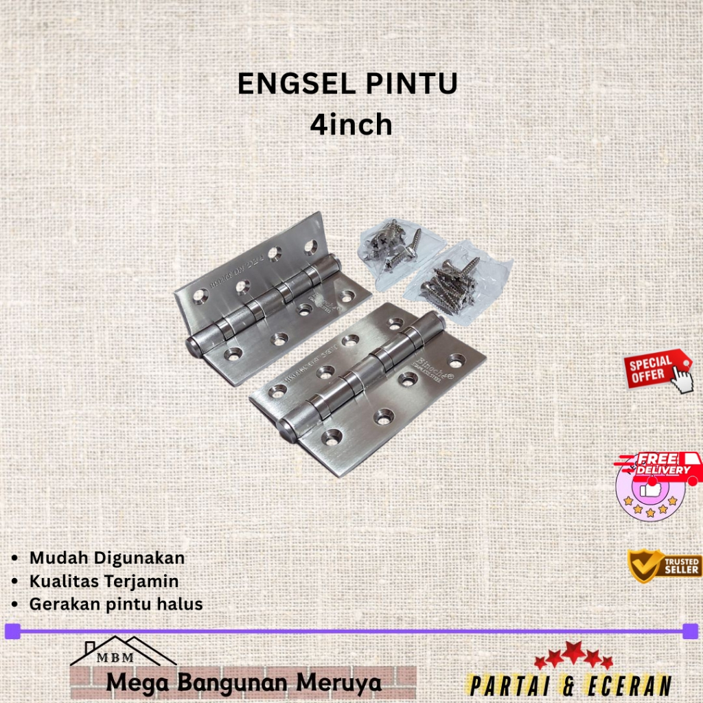 Engsel SLG 4 inchi Engsel Pintu | 1 pasang