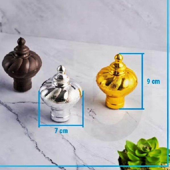 Tutup gorden mewah dan tebal warna gold dan silver