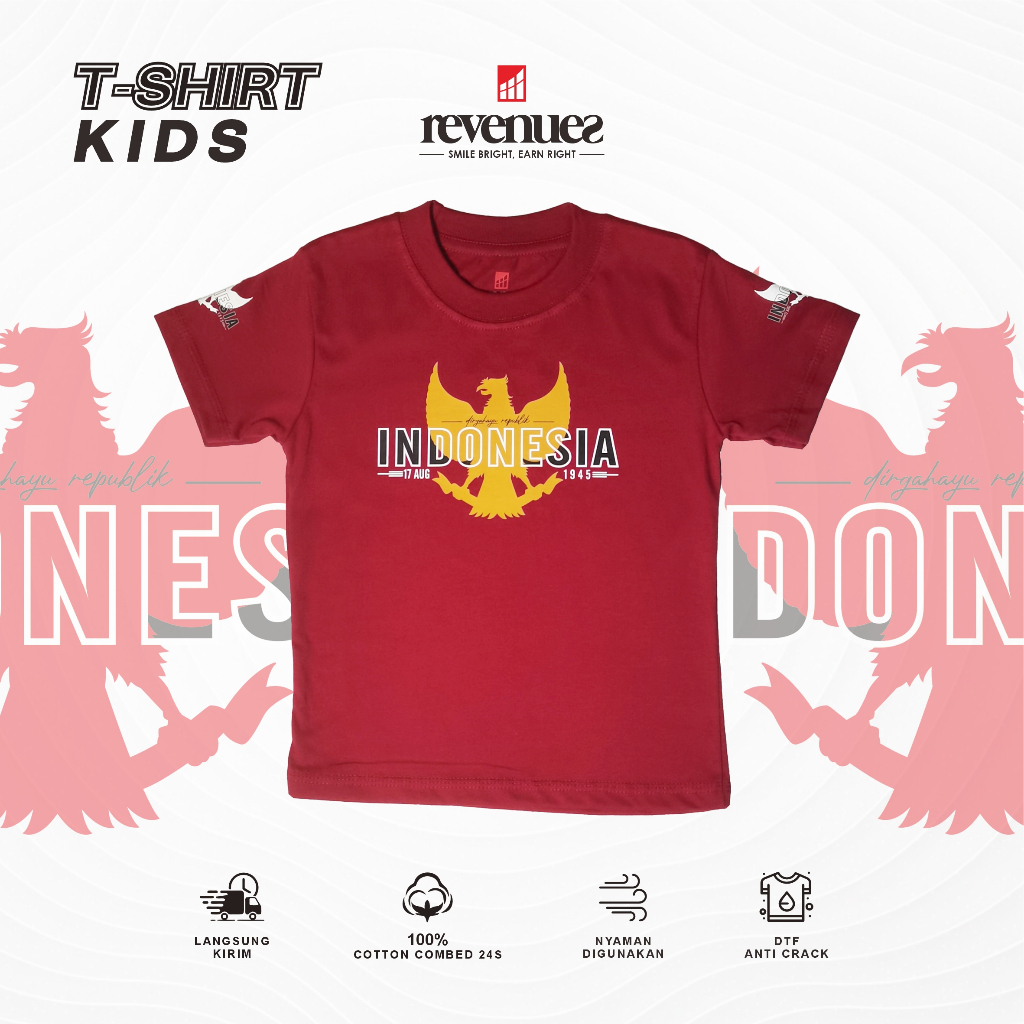 Kaos Anak Laki-Laki Perempuan Gambar GARUDA INDONESIA