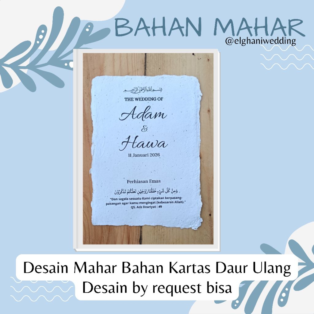 Bahan Mahar - Desain Mahar - Bahan Kertas Daur Ulang - Kertas Vintage - Kertas Mahar Vintage