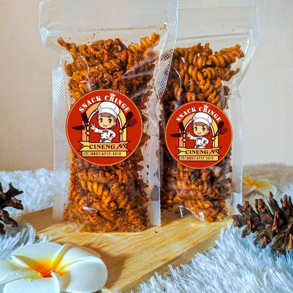 

Spiral extra pedas/makaroni spiral/fusili/90gr/snack cringe/cemilan viral