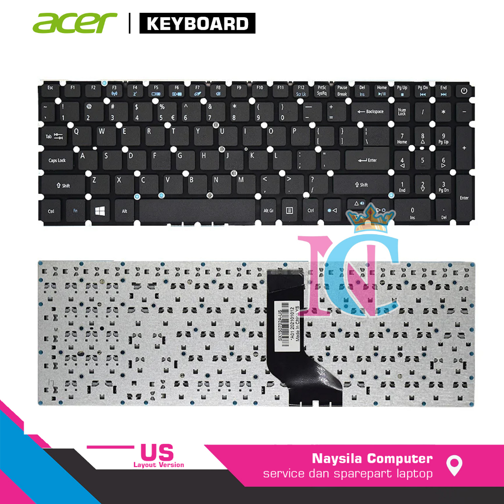 Keyboard Acer Aspire 3 A315-21 A315-41 A315-31 A315-51 A315-53 (tidak cocok untuk A315-41 Ryzen)