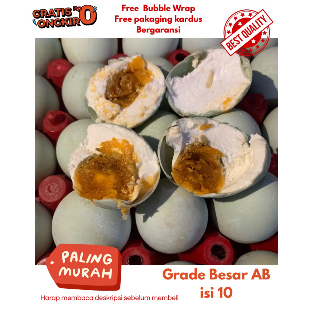 

Telur asin masir Berminyak dan gurih Omega 3 Size Besar isi 10