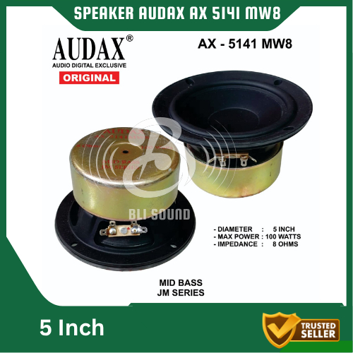 SPEAKER AUDAX AX 5141 MW8 MID BASS 5 INCH SPEAKER AUDAX AX 5141 100W ORIGINAL