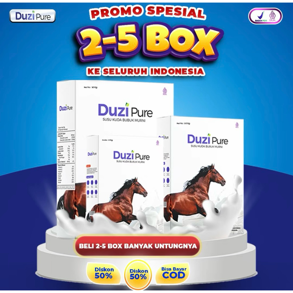 

Duzi Pure Susu Kuda Liar Lombok Original dengan herbal alami 200 gram - Atasi Masalah Tulang & Sendi