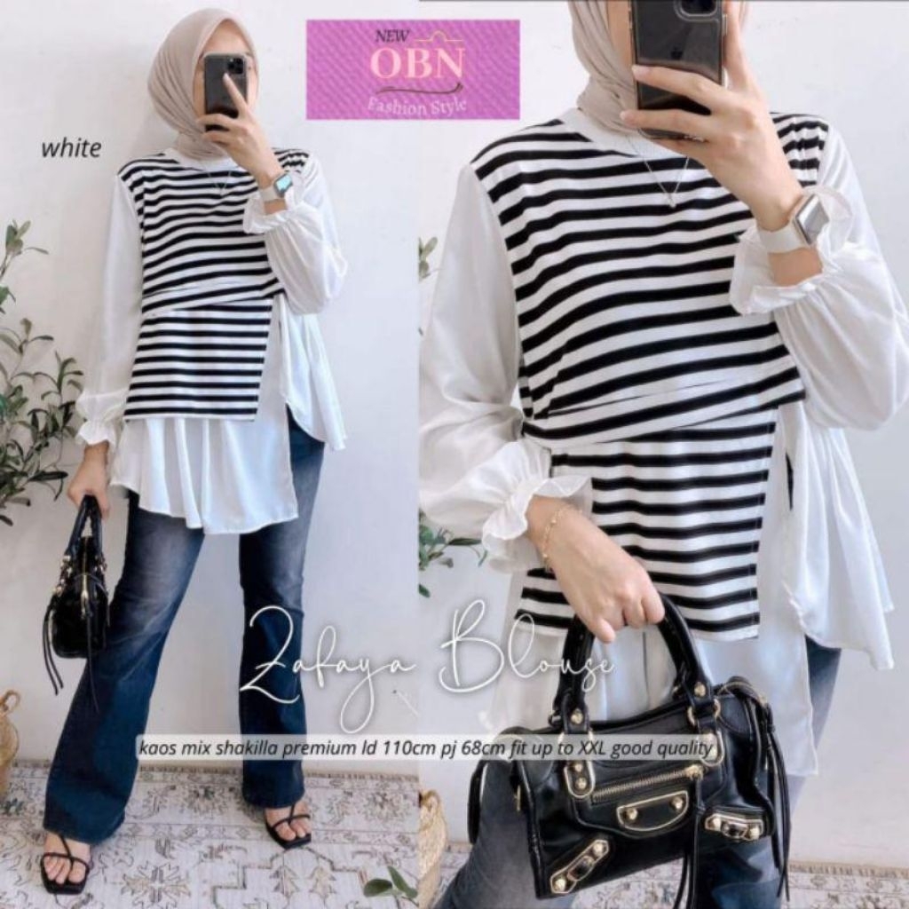 BAJU ATASAN WANITA BAHAN CRINKLE ZAFAYA BAHAN ADEM