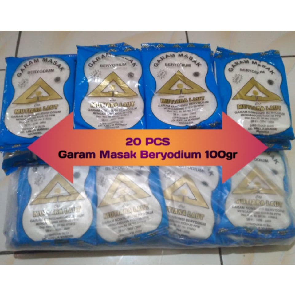 

[ 20 pcs ] GARAM MASAK BERYODIUM BUMBU DAPUR 100 GRAM