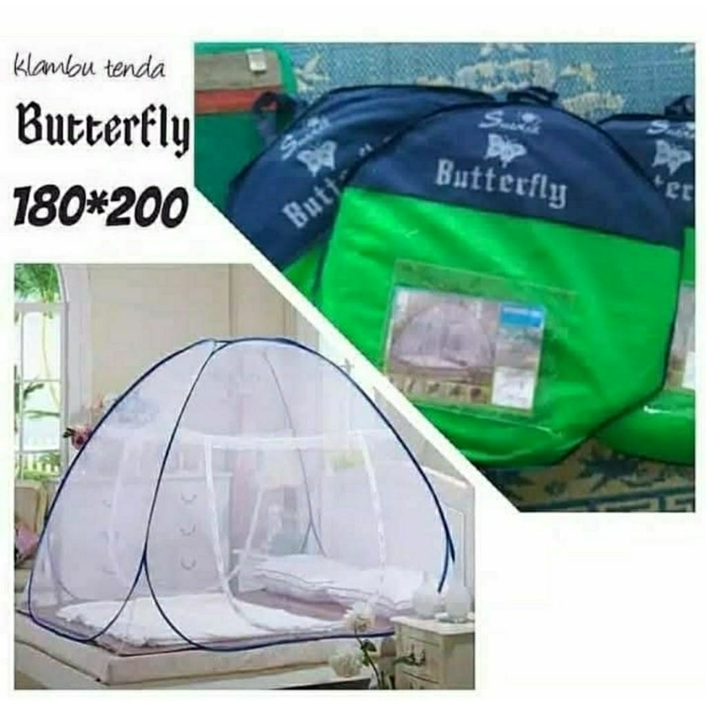 Kelambu Lipat Butterfly Ukuran 180x200/Kelambu Lipat Tenda Anti Nyamuk