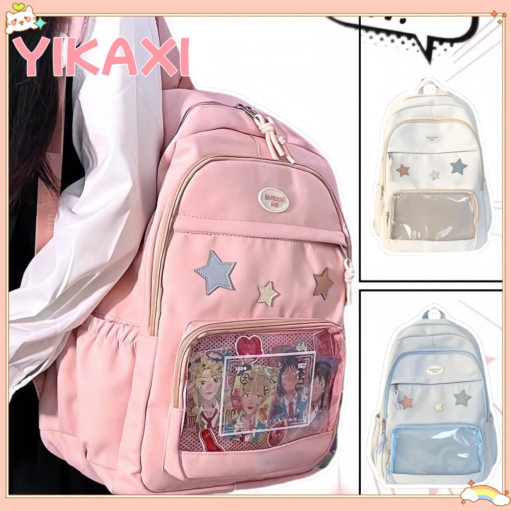 【COD✅】Niche Design Sense Tas /Transparan Kampus jk /Tas Sekolah Siswa Bahu Ganda /Tas Ransel Siswa A