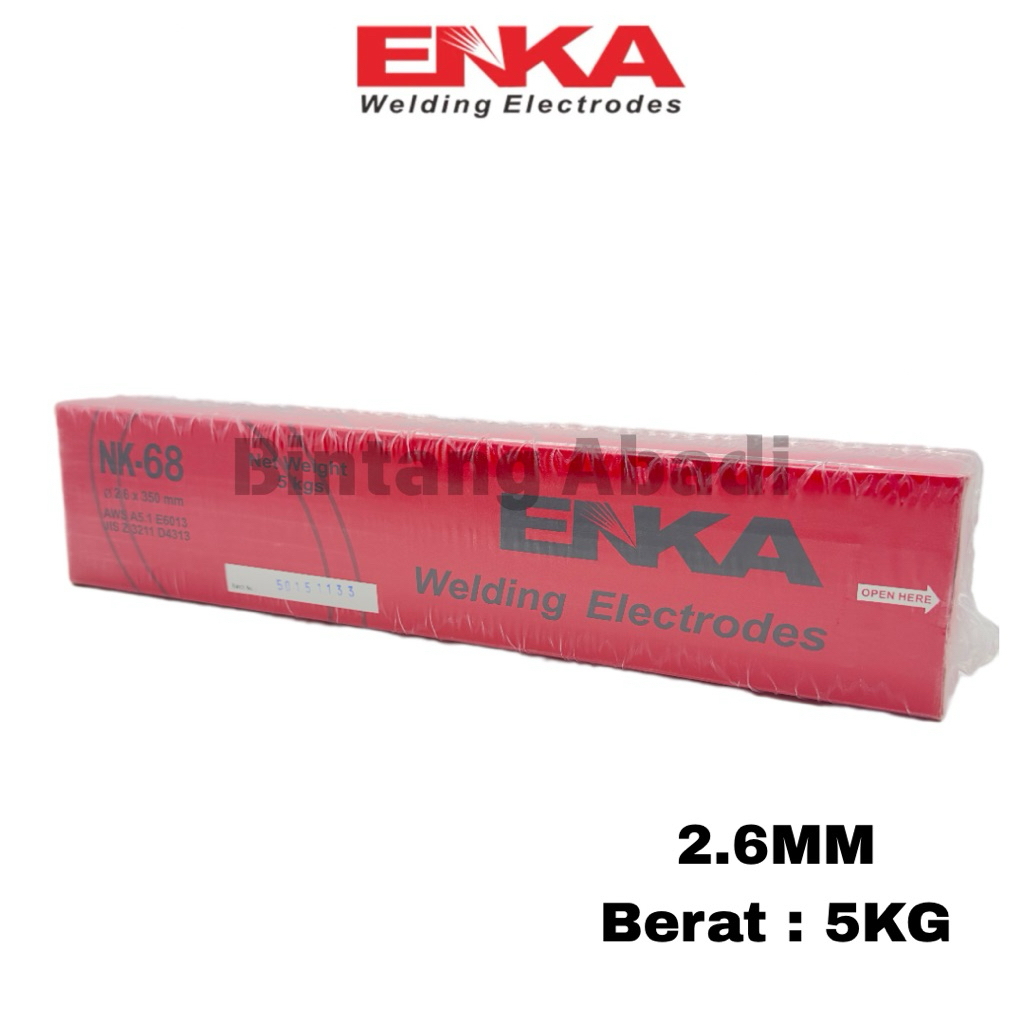 Kawat Las ENKA NK-68 2.6MM [5 KG] / Kawat Las NK68 2.6MM [5 KG] / Elektroda Las Listrik ENKA NK-68