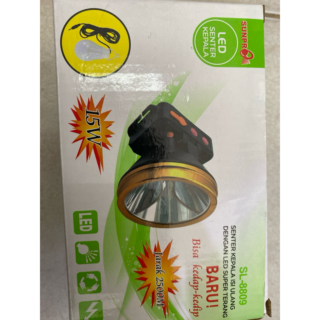 senter kepala led sunpro SL-8809-senter led berkualitas SL 8809