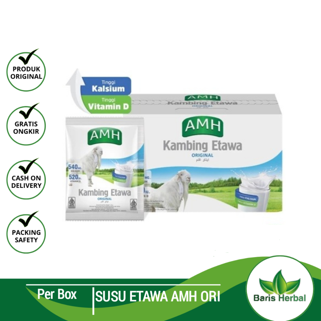 

Susu Kambing AMH Full Cream || Per Box Isi 10 sachet | Susu Kambing Etawa Original Per Box