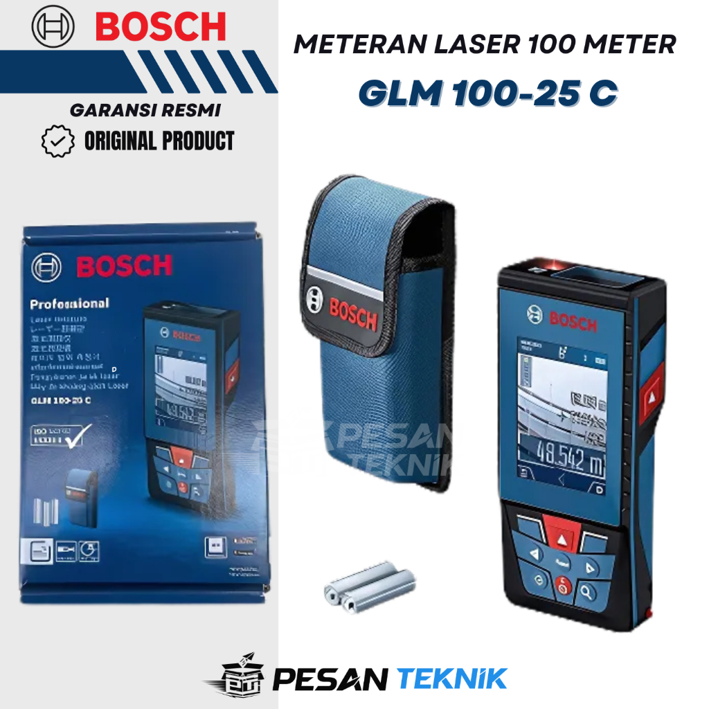 Meteran Laser Range Finder Digital 100 Meter BOSCH GLM 100-25 C GLM100-25C