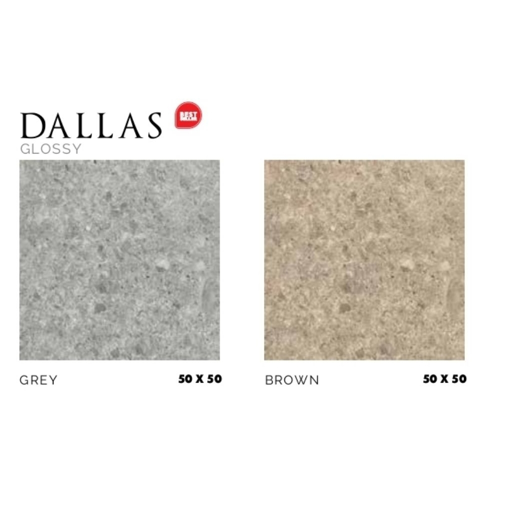KERAMIK MEREK PLATINUM TYPE DALLAS GREY DALLAS BROWN UKURAN 50X50 GLOSSY