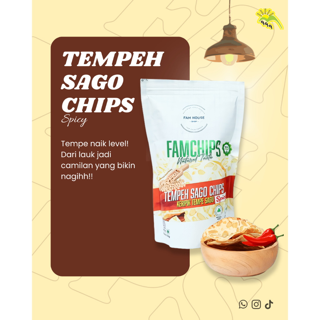 

Famchips Keripik Tempeh Khas Batu berat 20gram