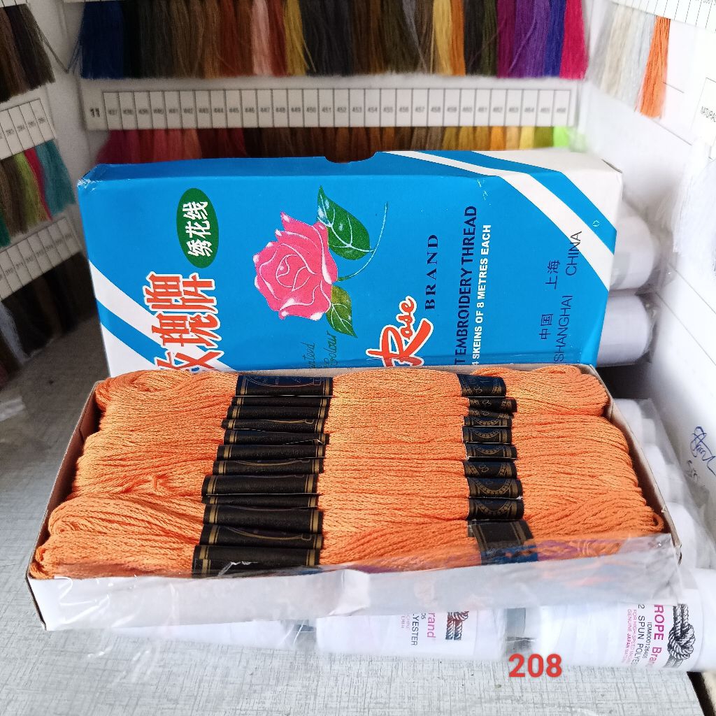 benang sulam ukuran kecil merk mawar