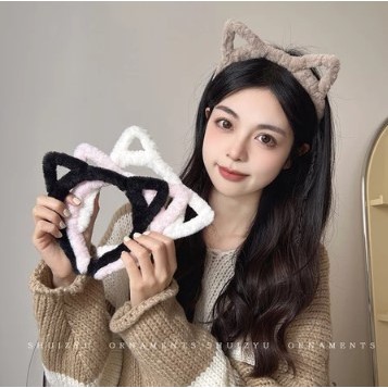 Bando Lucu Karakter Hewan Bulu Halus / Bandana Wanita Anak dan Dewasa Fashion Korea / Bando Motif Ku