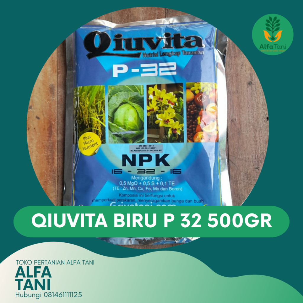 Pupuk Qiuvita biru P 32 500 gram