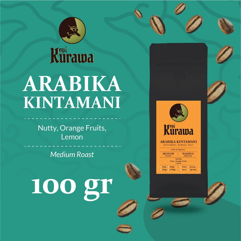 

Kopi Arabika Bali Kintamani Arabica Coffee Roast Bean Biji Bubuk 100gr