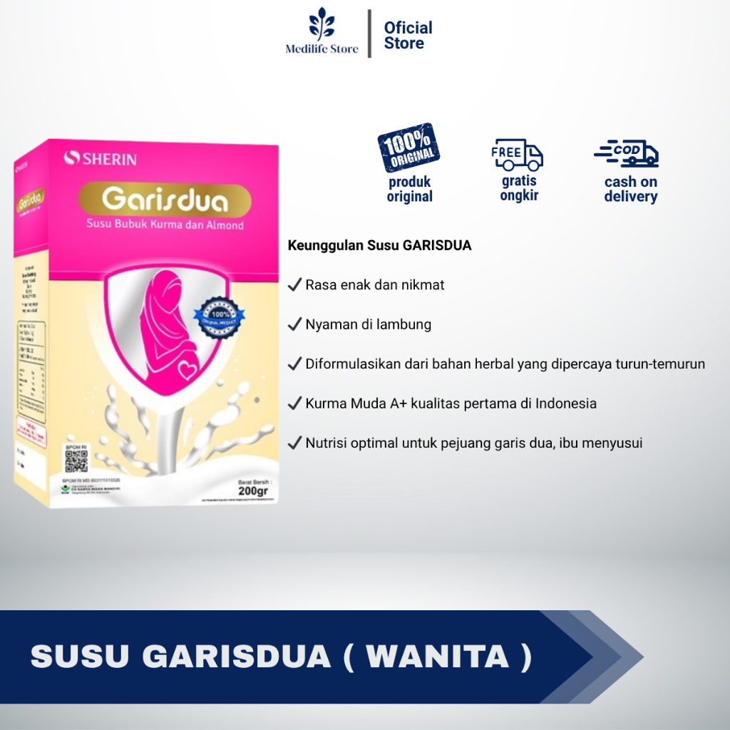 

SUSU GARIS DUA PROMIL - susu promil untuk program hamil | original 200g | cocok untuk pria & wanita