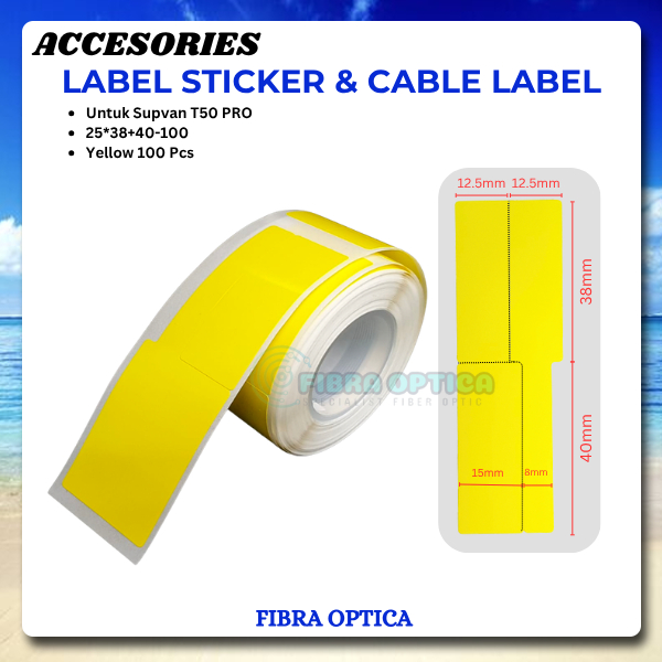 Stiker Label Kabel Jaringan/LAN/Fiber Optic/Listrik Anti Air Cable Label Sticker