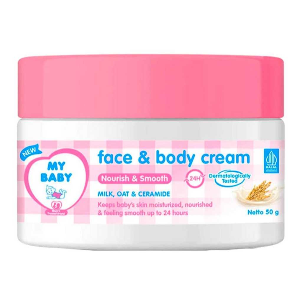 My Baby Face & Body Cream Susu Oat Ceramide Untuk Kulit Bayi 50g