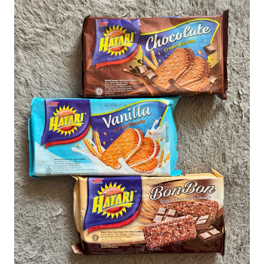 

Hatari bon bon cream biskuit 190gr ECER per pcs
