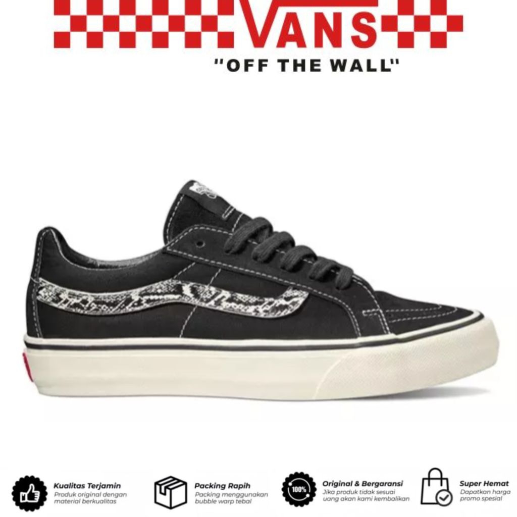 Sepatu Vans Sk8 Low Reissue Surf Snake Black
