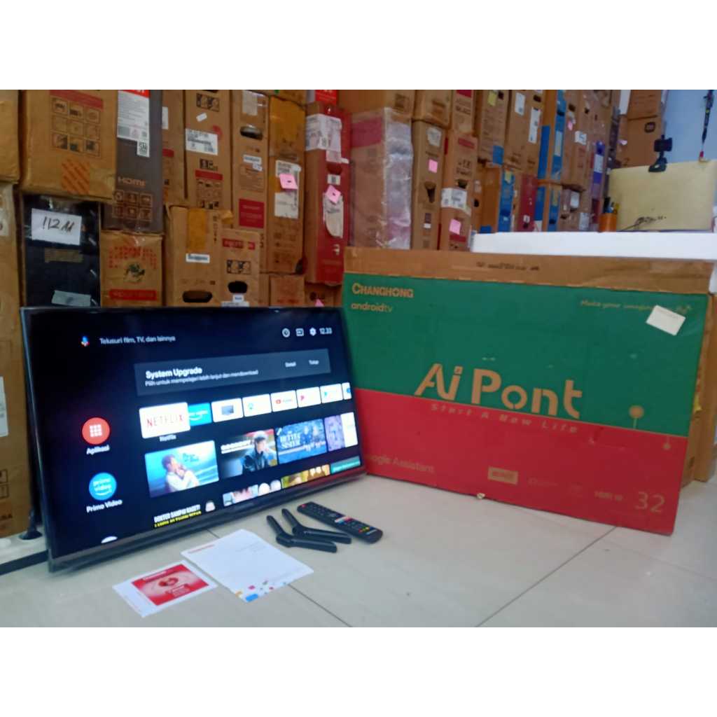 [+FREE PALET KAYU] TV SECOND CHANGHONG 32 INCH ANDROID TV YOUTUBE WIFI NETFLIX HDMI BLUETOOHT UDB NO
