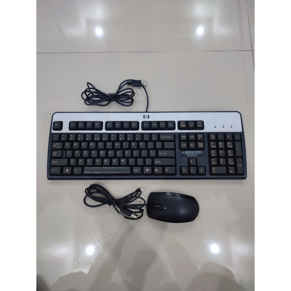 Keyboard PC Built up Merk Hp dan Mouse Second