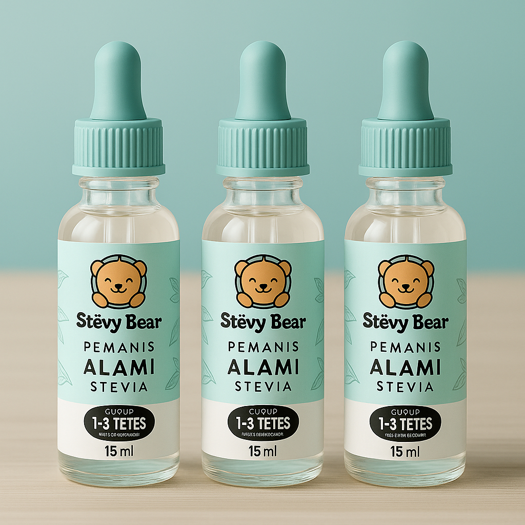 

Bundling 3 pcs Stevy Bear Stevia Natural Sweetener - 15mL - Pemanis Alami Stevia