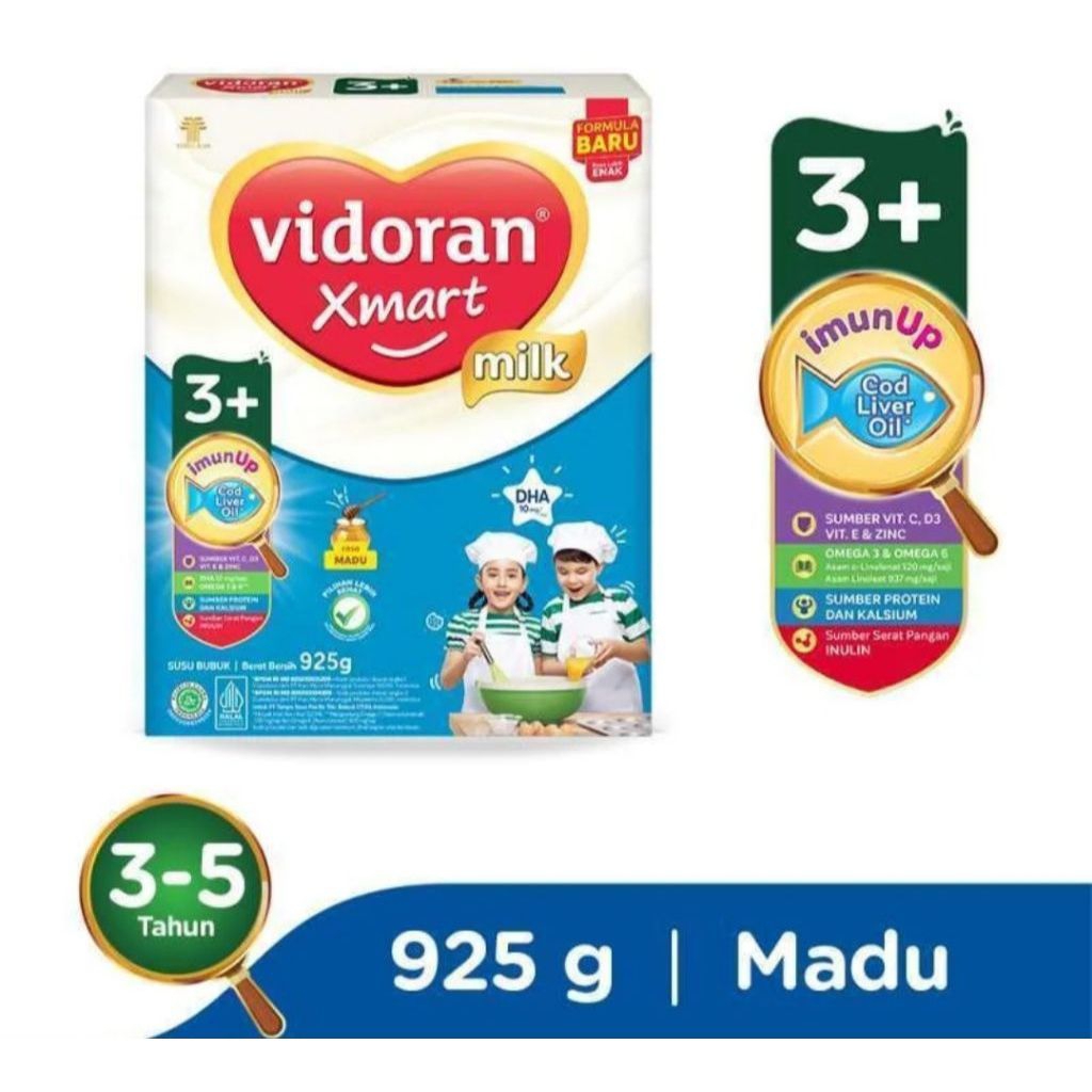 

Vidoran Xmart 3+ Variant Madu 925gr Susu Formula Pertumbuhan Anak 3-5 Tahun